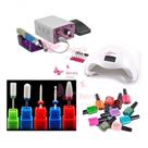 Kit Cabine Unha Lixadeira Elétrica Brocas Cerâmica Esmalte Kit Cabine Unha Lixadeira Elétrica Brocas Cerâmica Esmalte