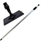 Kit CABO 140cm de Alumínio Extensor 1.4m Retrátil + Base SUPORTE LT Limpa Tudo Articulado Mop Com Giro 360 Garras Preto