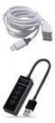 Kit Cabo Lightning 2m Turbo + Extensor Hub Com 4 Entradas Kit Cabo Lightning 2m Turbo + Extensor Hub Com 4 Entradas