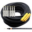 Kit cabo para Instrumentos c/ 20mt e 6 Conectores Plugs P10