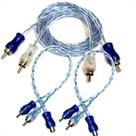 Kit cabo rca 1metro com 2 rca y 1M/2F injetado azul cristal