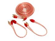 Kit Cabo RCA Cristal Injetado 5 Metros e 2 Y 2 Macho 1 Fêmea