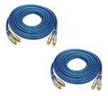 Kit CABO RCA PRIME PLUG METAL 5 MM TRANSP AZUL 5 METROS Kit CABO RCA PRIME PLUG METAL 5 MM TRANSP AZUL 5 METROS