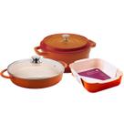 Kit Caçarolas Com Assadeira Hercules Antiaderente Ceramico Laranja Média PA9000