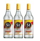 Kit Cachaça 51 Pirassununga 965ml 3 unidades