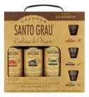 Kit Cachaças Clássicas 3 Copos E 3 Garrafas De 375ml Santo Grau Kit Cachaças Clássicas 3 Copos E 3 Garrafas De 375ml Santo Grau
