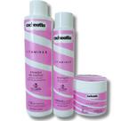 Kit Cacheatto com Shampoo, Máscara e Ativador Linha Profissional Vitamina E Perfeita para Cachos dos Sonhos