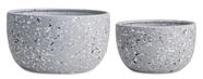 Kit Cachepot Cinza em Cerâmica 2 Pcs 10528 Mart