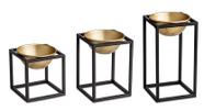 Kit cachepot dourado c/ suporte em metal 3 pçs 10130 mart
