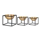 Kit Cachepot Dourado c/ Suporte em Metal 3 Pcs 9407 Mart