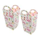 Kit Cachepot Medio Lets Flamingo Festa Tropical Frutas 30un
