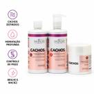 Kit Cachos Hair Pro 3 Passos Salvatore Definição Profissional, Hidratação e Controle de Frizz para Cabelos Cacheados e Crespos