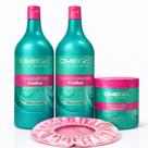Kit Cachos Shampoo 1L Condicionador 1L Máscara com Touca
