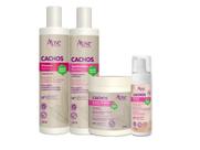 Kit Cachos Sos Shampoo Condicionador 300ml Ativador 500ml Mousse 210ml Apice