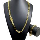 Kit Cadeado 7mm Fecho 750 Banhado a Ouro 18K Kit Cadeado 7mm Fecho 750 Banhado a Ouro 18K