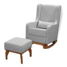 Kit Cadeira de Amamentação Balanço Retro com Puff para Quarto Infantil