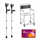 Kit Cadeira de Banho D30 e Par de Muletas Canadense