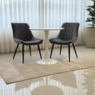 Kit Cadeira de Jantar Recepção Estofada com Base em Metal, Design Minimalista e Conforto Duoffice Mons DU01