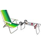 Kit Cadeira de praia dobrável CAD0641 + Carrinho Mesa CAR0649