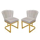 Kit Cadeira Pétala para sala de estar Veludo Base Dourada - Belliv Decor