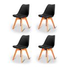 Kit Cadeira Zinnia Saarinen ZC2 4 unidades, Preto, ZNC-SRN-BK02