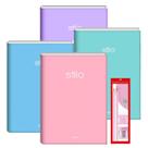 Kit Caderno Brochura Grande Capa Dura 4 Cores 80fls Tom Pastel + Kit Escolar Lápis Borracha Apontador Rosa Pastel Faber Kit Caderno Brochura Grande Capa Dura 4 Cores 80fls Tom Pastel + Kit Escolar Lápis Borracha Apontador Rosa Pastel Faber