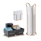Kit Café 3 Peças Suporte Sachês Porta Copos Descartáveis Guardanapos Cobre Rose Gold - Future