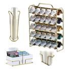 Kit Café 4 Peças Suporte 50 Cápsulas Nespresso Porta Copos Guardanapos Sachês Dourado - Future