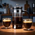 Kit Café a Dois Cafeteira Francesa French Press Maxwell Williams 350ml e 2 Copos de Vidro Térmicos 250ml