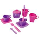 Kit Café com açucareiro, colheres, xícaras e pires de brinquedo