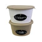 Kit Café e Açúcar Potes 1.900ml, Kit Potes para Cozinha, Jogo de Vasilhas Plásticas