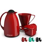 Kit Café Prático Garrafa Térmica Açucareiro Suporte p/ Filtro