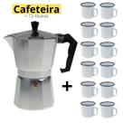 Kit Cafeteira 300ml + 12 Canecas Esmaltadas Café Moka Kit Cafeteira 300ml + 12 Canecas Esmaltadas Café Moka