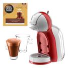 Kit Cafeteira Expresso Arno Dolce Gusto Mini Me Vermelha 127V 2 Xícaras 40 Cápsulas Alpino Café Rápido e Sabor Intenso