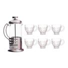 Kit Cafeteira Francesa 350ml + 6 Xícaras De Vidro Melissa