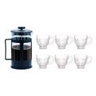 Kit Cafeteira Francesa 600ml + 6 Xícaras De Vidro Melissa