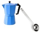 Kit Cafeteira Italiana Moka 6 Xícaras Colher Inox Scoop 30ml Kit Cafeteira Italiana Moka 6 Xícaras Colher Inox Scoop 30ml