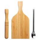 Kit Caipirinha 3 Peças Bambu e Inox Kit Caipirinha 3 Peças Bambu e Inox