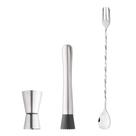 Kit Caipirinha com Colher Bailarina, Dosador Duplo e Macerador em Inox - Wolff