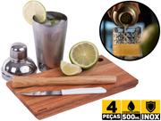 Kit Caipirinha Profissional Coqueteleira 500 Ml 4 Peças Inox Domama 2045