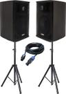 Kit Caixa Ativa Passiva Donner Dn15 700w Tripés Cabo Preto 127 220v