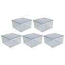 KIT CAIXA CAKE BOX QUADRADA 15x15x8CM 1,500ML C/5- BLUE STAR