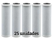 Kit Caixa Com 25 Refil Carbon Block Carvão Ativado 9 3/4 10