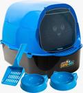 Kit Caixa De Areia Grande Banheiro Gatos Bandeja Sanitária Cor Azul