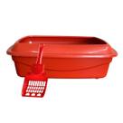 Kit Caixa De Areia Para Gatos Pazinha Banheiro Grande Funda -