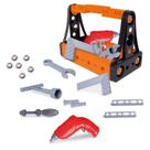 Kit Caixa de Ferramentas Brinquedo Furadeira e Acessórios