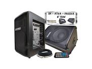 Kit caixa de som 8" 150w datrel bluetooth profissional