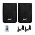 Kit Caixa De Som Ativa E Passiva 8 Polegadas Com Bluetooth TWS E 2 Suportes De Parede SK-208PX SKP