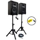 Kit caixa de som ativa passiva datrel 8" 300w rms tripe bt