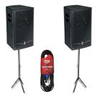Kit Caixa De Som Staner Upper 515 Ativa+Passiva Com Pedestal Kit Caixa De Som Staner Upper 515 Ativa+Passiva Com Pedestal